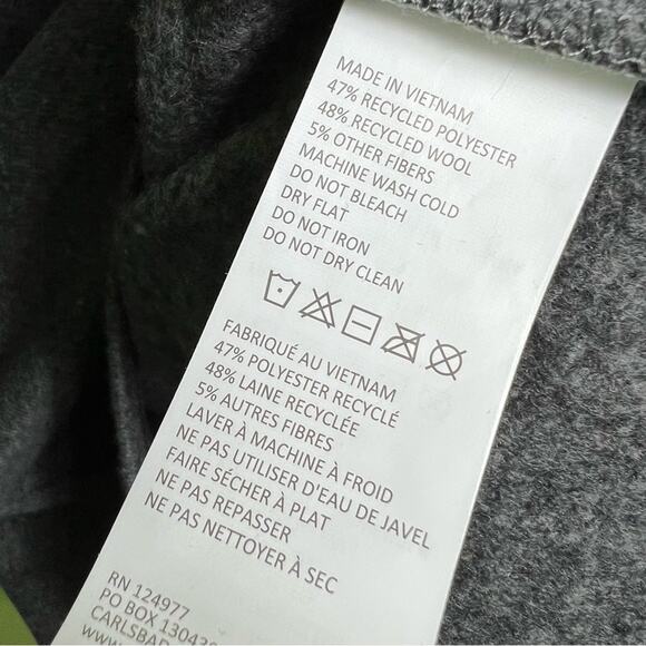 NWT
 Prana men’s Brookland 1/4 Zip Wool Blend Sweater in gravel grey Size S - Picture 9 of 10